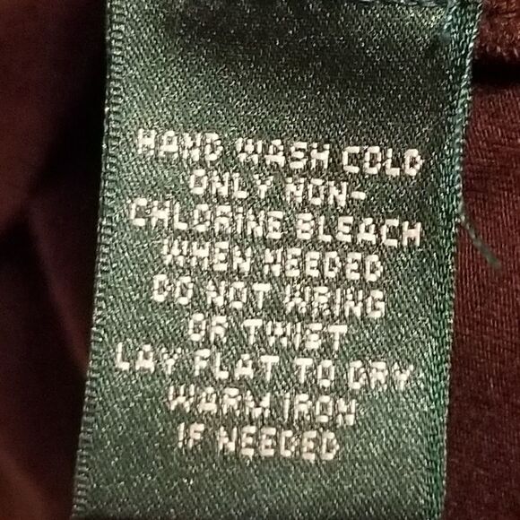 Lauren Ralph Lauren 2X Top Pleated V-neck Jersey Business Casual Preppy Office - Picture 6 of 8